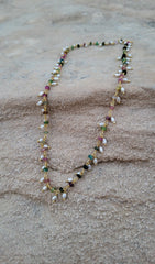 Watermelon Tourmaline & Pearl Necklace