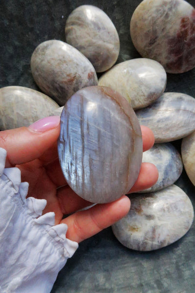 Cream Moonstone Palm Stone