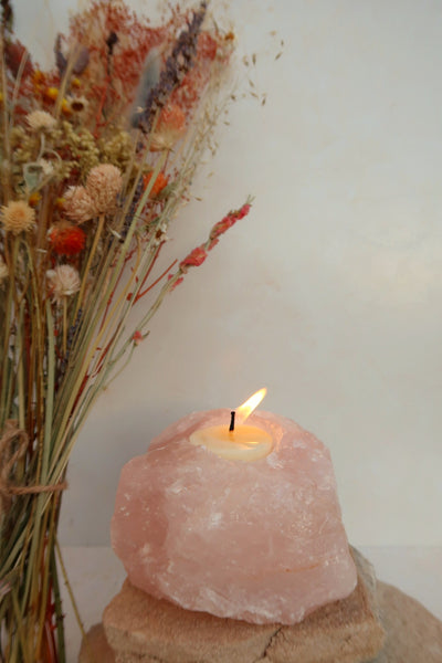 Rose Quartz 🌹 Candle Holder