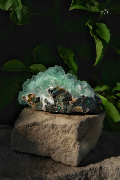 Rare Green Apophyllite with Pyrite